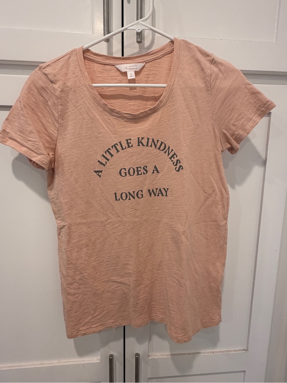 LC Lauren Conrad Peach Graphic Tee - 'A Little Kindness'